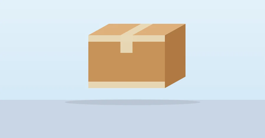 Large export carton taped on the top and the side