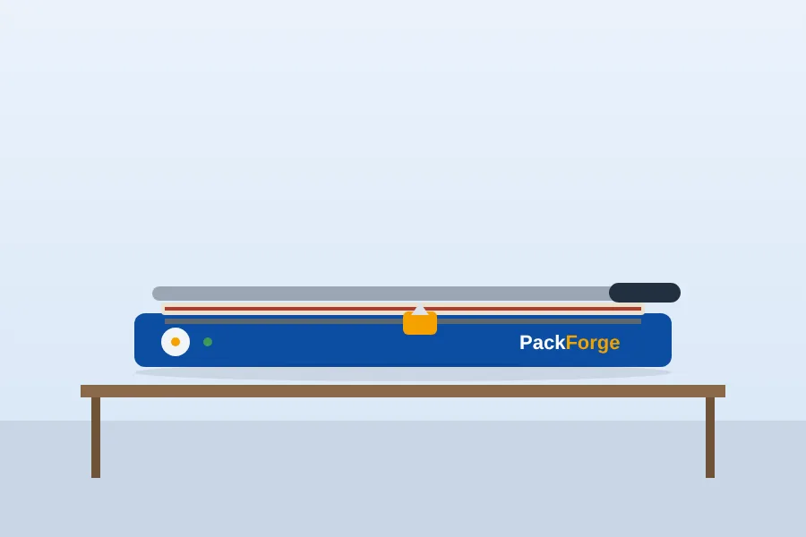Impulse sealer with cutter showing the sliding blade on the seal bar